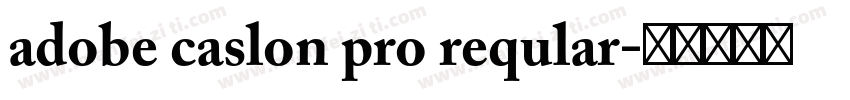 adobe caslon pro reqular字体转换